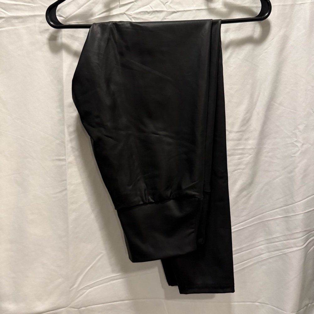 Women's Black Faux Leather Leggings